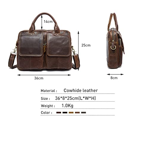 Mallette homme cuir véritable Deepcoffee porte-documents ordinateur - 6