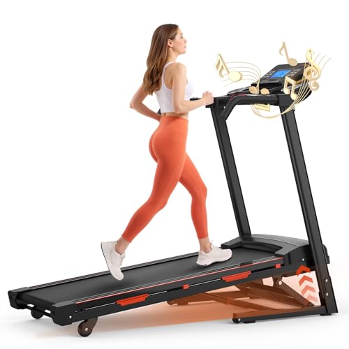 Image of Folding Treadmill with Auto Incline, 3.5HP Treadmill for Home, 400 lb Capacity, 0.5-8.5 MPH, 1-15 Auto Incline, Dual Cushioning System, Bluetooth Speakers, Fitshow App Compatible