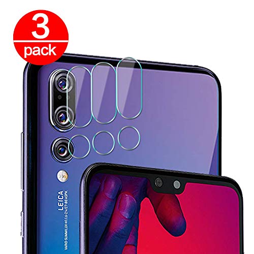 3X Cristal Templado para Lente Cámara de Huawei P20 Pro Ultra Fino Protector 2.5D 9H de Dureza Cámara Trasera Lente Película de Pantalla