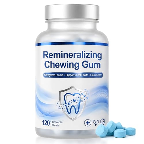 Vitacrazy Remineralizing Gum 120 Tablets Hydroxyapatite Gum Repair for Receding Gums Effectively Cleans Teeth and Freshens Breath
