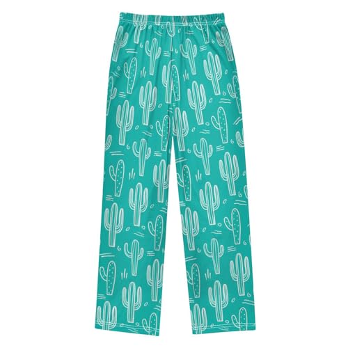 J JOYSAY Cactus Line Drawing Teal Pajamas Pants Soft Long Pajama Bottoms Lounge Sleep Pants Size S-XL2