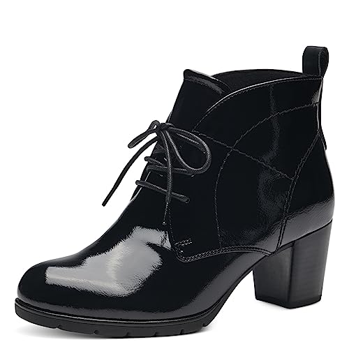 MARCO TOZZI Damen Stiefeletten mit Absatz zum Schnüren Elegant, Schwarz (Black Patent), 37 EU MARCO TOZZI Damen Stiefeletten mit Absatz zum Schnüren Elegant, Schwarz (Black Patent), 37 EU