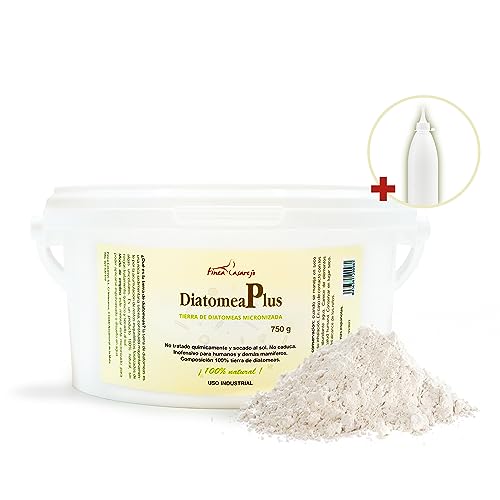 FINCA CASAREJO Tierra de Diatomeas Micronizada - Bote de 750g + botella pulverizadora - Producto Ecológico Para Huertos, Mascotas y Superficies - 100% Natural
