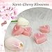 Cherry Blossom Scented Heart Tealight Candles, Pink Scent Tea Lights Candles Clear Cup, 24 Pack Colored Tealights Candle, 4 Hour Burn Time Tea Candles for Valentine's Day Weddings Romantic Decor