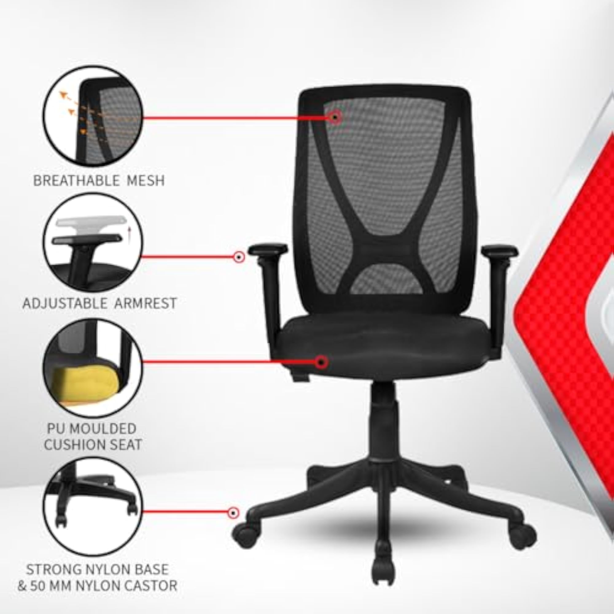 X-Mesh Medium Back Ergonomic Office Chair