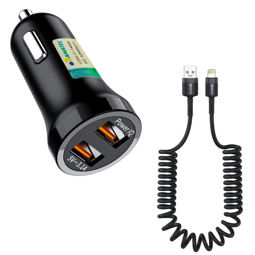Carregador Veicular iPhone Carro Com Cabo para iPhone 5 6 7 8 X 11 12 13 e Superiores