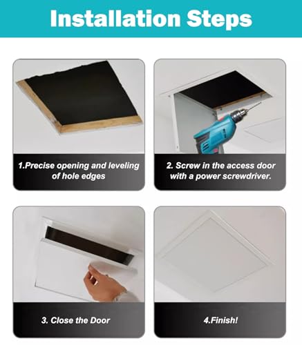 Pannello di accesso in metallo per impianti idraulici e soffitti con apertura a pressione per cartongesso e soffitti, facile da installare, ideale per la ristrutturazione e la manutenzione della casa