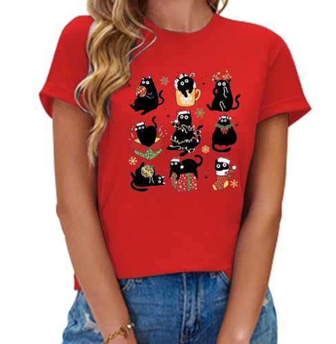 Image of Cat Shirts for Women Butterfly Graphic Tops Dandelion T Shirt Womens Vacation T-Shirt Nature Lover Tee