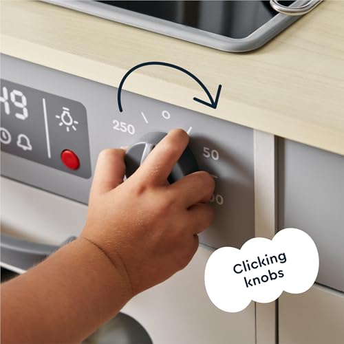 JERIDOO Kids Wooden Play Kitchen, Realistic Toy Kitchen Playset with Light-Up Oven, Microwave, Sink, Ice Maker and Kitchen Accessories, Role Play for Toddlers Age 3+ - Image 7