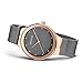 Imagen de BERING 12934-369 Reloj de cuarzo para mujer con caja de acero inoxidable de 34 mm con acabado en oro rosa y esfera gris