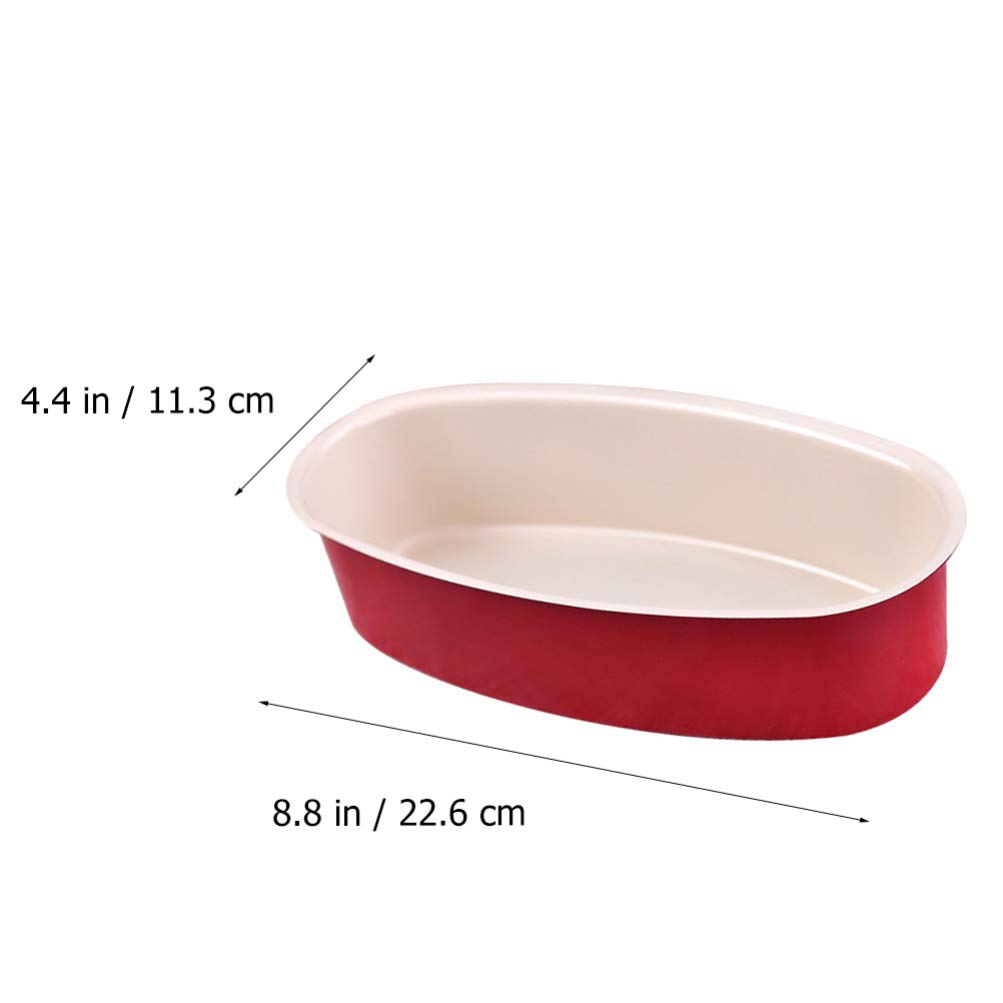 Hemoton Cookies Tin Cheese Cake Pan Non Stick Oval Cake Bread Meat Bakeware Loaf Oven Bread Toast Baking Mould Round Cake Pan