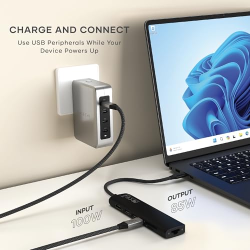 Satechi 7 in 1 USB C Hub Multiport Adapter with Ethernet, HDMI 4K@60Hz, 100W PD Charging, 2X USB-A Data Ports, Micro/SD Card Readers for MacBook Air/Pro M5/M4, iPad, Windows - Black - Thumbnail 3