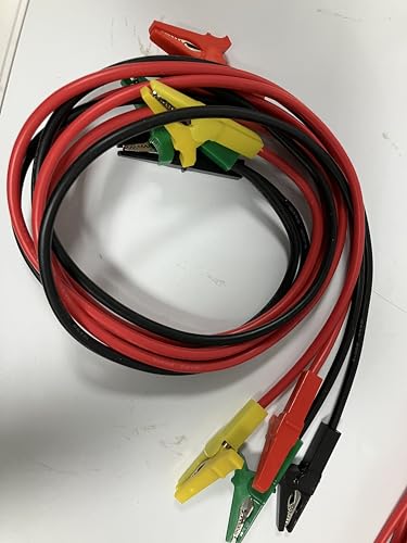 Image of 4 Pcs Alligator Clips Test Leads Dual Ended Crocodile Cable | Clip to Clip Insulated Test Cable 3.3ft /1m for multimeter car Electrical Test oscilloscope Battery Test.4 Color(Clips 100cm)