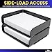 1InTheOffice 2-Tier Letter Tray Desk Organizer, Stackable, Side Load, Black, 2 Pack