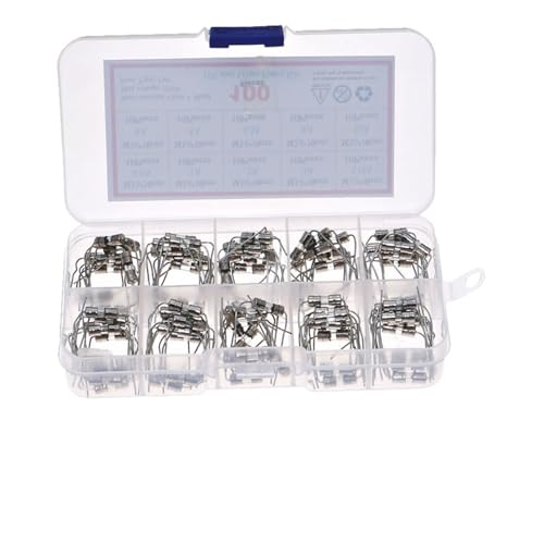 Fusible en verre lent axial 3.6x10mm 250V avec fils | Assortiment 20 pièces