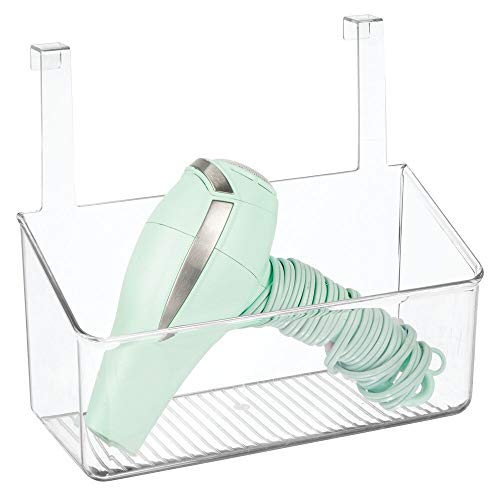 image for mDesign Plastic Over Cabinet Door Storage Organizer Bin for Kitchen, P