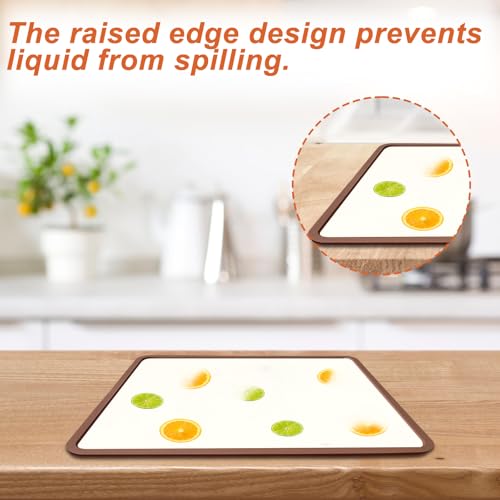 YEXEXINM 6 Pcs Silicone Dehydrator Mats, Dehydrator Trays Compatible with Cosori CP267-FD Non-Stick Drye Sheets with Edge Multifunctional Baking Mats for Jerky Fruit Meat Herbs Vegetables Crackers