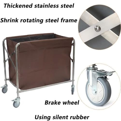 Cesta de lavandería grande resistente con ruedas para transporte de gran volumen 4