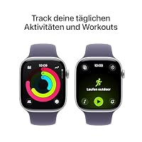 Apple Watch Series 11 GPS + Cellular 46 mm Smartwatch mit Aluminiumgehäuse in Silber und Sportarmband in Nebelviolett (M/L), Schlafindex, Fitnesstracker, Gesundheitsüberwachung, Always-On Display – Ansicht 3