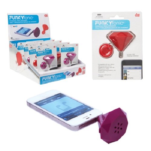 DCI 30604 Funkyfonic Diamond Ring Speaker - Retail Packaging - Red Purple