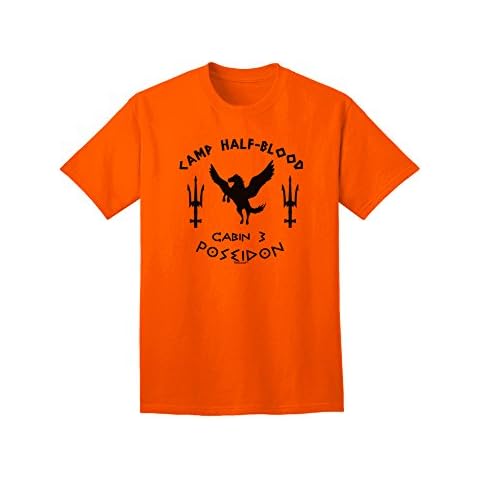 TOOLOUD Cabin 3 Poseidon Camp Half Blood Adult T-Shirt - Orange - Large Cover