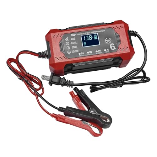 UHANBUT 12V 6A Car Battery Charger, Lead Acid Batteries Trickle Charger Maintainer with Temperature Compensation, Smart Automatic Battery Pulse Repair & Desulfator for Car Truck Lawn Mower Boat