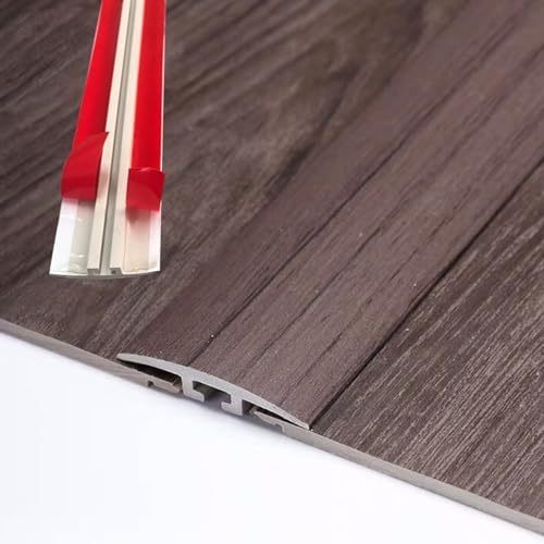Self-Adhesive Threshold Strip for 0.5 Inch Gap, Laminate Flooring Transition Cover with Wood Grain Finish, PVC Reducer Trim, Easy Installation, White Color, 36655