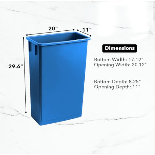 Image of 23 Gallon Slim Rectangular Garbage Can - Dark Blue