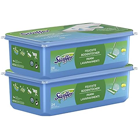 Swiffer Bodenwischer Feuchte Bodentücher (48 Tücher) Wischer ideal gegen Staub, Tierhaare & Allergene (2 x 24) Cover