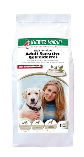 Kiebitzmarkt High Premium Hundefutter Trockenfutter kaltgepresst Adult Sensitive getreidefrei (1 kg)