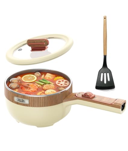 Image of Electric Hot Pot 1.5L Mini Portable Electric Pot Dual Power | Electric Cooking Pot with Saute Frying Functions for Ramen Pasta Steak Eggs Soup for Dorms Small Kitchen Camping RV Travel