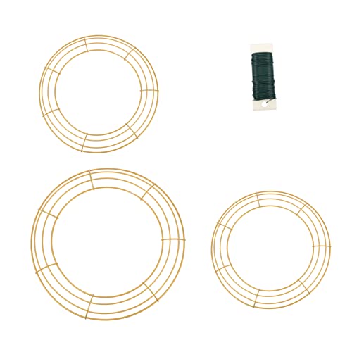 SOLUSTRE 1 Set DIY Wreath Frame Iron Hoops for Garland Making Includes Rings Plus Bundle of Wire for Garden Decorations