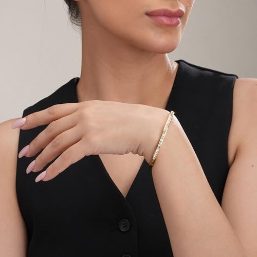 Image of PALMONAS Sparkling Line Bangle Bracelet for Women - Gift for Girls & Women | Waterproof & Anti-Tarnish Bangle Bracelet