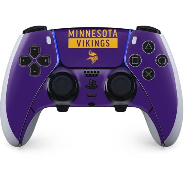 Skinit Decal Gaming Skin Compatible with PS5 DualSense Edge Pro Controller - Officially Licensed NFL Minnesota Vikings Purple Performance Series Design