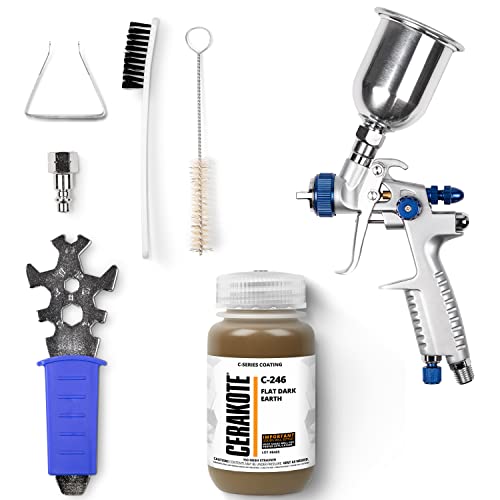 CERAKOTE® C-Series Flat Dark Earth 4 oz. Project Kit (C-246) - Everything Needed to Spray Air Cure - Durable, High Performance Ceramic Coating