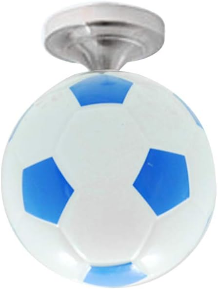 Luces de techo de fútbol Pantallas para luz de techo Lámpara de techo de fútbol e27 que se monta en el interior luces de techo para bar Pasillo dormitorio para niños fanáticos del fútbol regalo (azul)