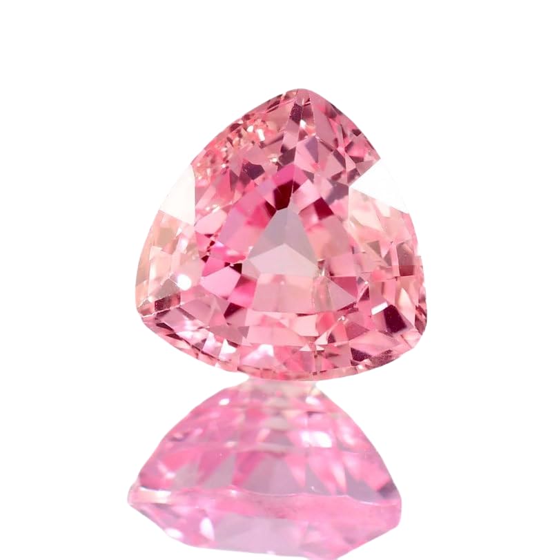 Morganite naturelle 10x10mm trillion facettes | Pierre bague pendentif collier