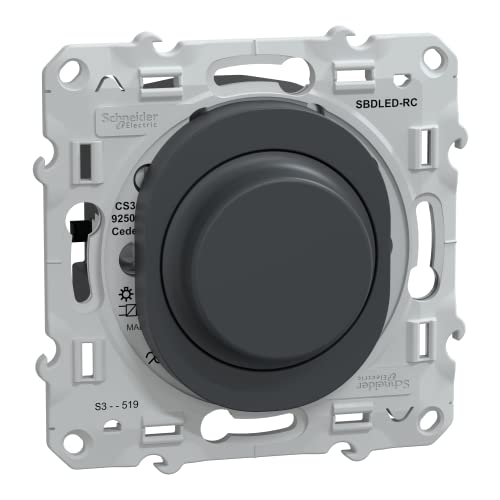 Schneider Electric - Ovalis - Variateur de lumière universel - 2/3 fils - Anthracite - S340519
