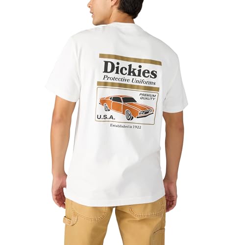 Dickies Mens Retro Motor Short Sleeve T-Shirt Snow White X-Large
