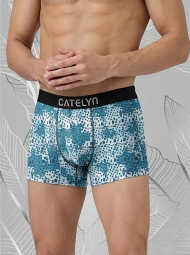Image of CATELYN Ultra-Soft Nylon Breathable Stretch Trunks Men's Premium Printed Innerwear for Daily Comfort Men Sweatproof (Pack of 4)