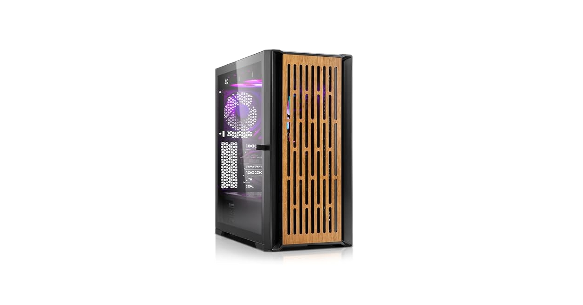 SQ-Tower 07W Mid-Tower ATX Gaming Case, Tempered Glass Panel