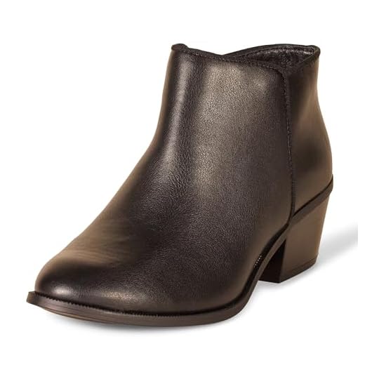 Amazon Essentials Bottines Femme, Noir Faux Cuir, 38.5 EU