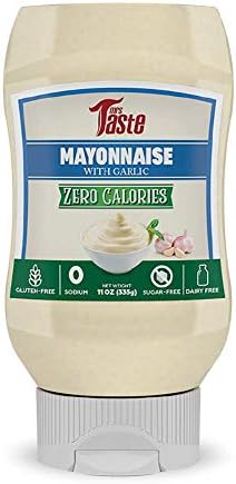 Mrs Taste Sugar Free Mayo with Garlic, Zero Calories, Zero Sodium, Zero Sugar, High Fiber, Keto Friendly, Paleo Friendly, Condiments and Sauces (11 oz, Mayo with Garlic)