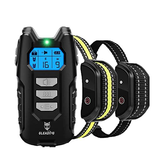 GLEADING Collar de Adiestramiento para Perros, Recargable Collar para Perros con Mando,3 Modos de...
