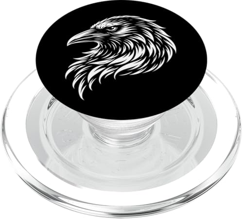 Raven Gothic Tattoo Ornamental Bird Art Design Tribal Style PopSockets