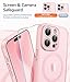 FNTCASE for iPhone 14 Pro Max Case: [Compatible with Magsafe] Translucent Matte Cases with [Full Camera Protection] [Screen Protector] Military Grade Shockproof Protective Phone Cover - Light Pink