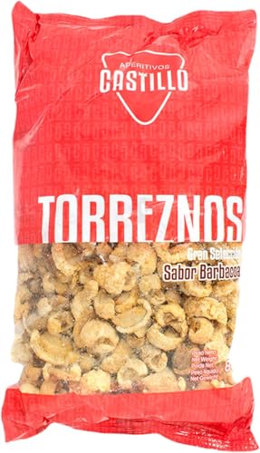 Torreznos de Aperitivos Castillo: Bolsa de 800g de Cortezas de Cerdo con Sabor a Barbacoa - Crujientes y Sabrosos - Snack Adictivo para Compartir en Eventos - Cortezas de Cerdo para Aperitivos