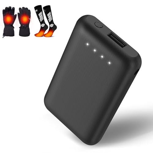 Batterie 4000 mAh USB 5 V/2 A pour gants chauffants, écharpes chauffées, chaussettes chauffées et pantoufles chauffées - Banque d'alimentation rechargeable pour accessoires thermiques (batterie USB 5