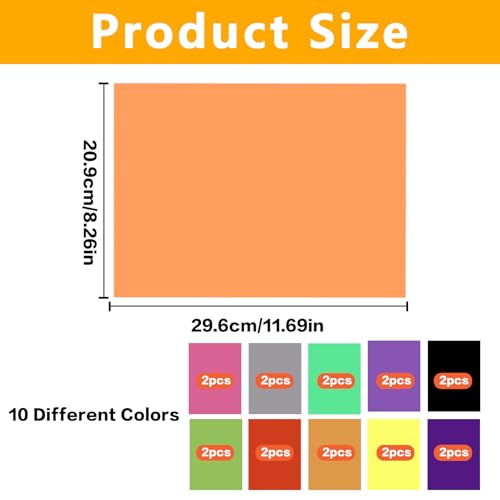 20 STK Farbfolien Gel Filter Film, Farbkorrektur Gel Lichtfilter, Bunte Transparente Farbfilterfolie Filterblätter, Farbige Fensterfolie für Scheinwerfer Fotografie Foto Studio LED(10 Farben)