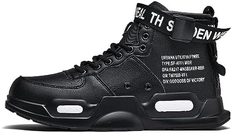 Ahico Mens Fashion Sneakers High Top Walking Shoes Sport Athletic Casual Shoe Vogue Stylish Men Black01, 10